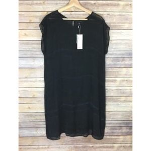 Eileen Fischer Silk Charmeuse Burnout Dress $378